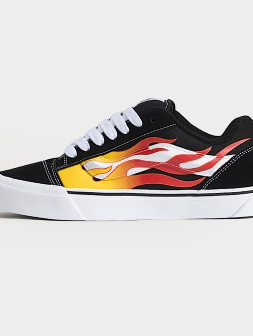 Brand New!! Brand New In The Box, Vans Knu Skool Black/Red Flame Shoes Size 6.5M